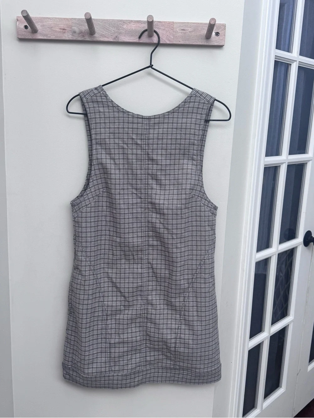 Free People Kai Shift Dress Womens Houndstooth Plaid Preppy Academia